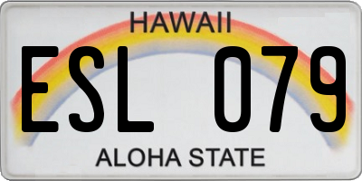 HI license plate ESL079