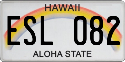 HI license plate ESL082