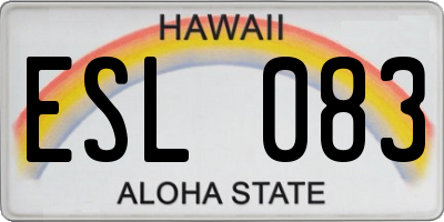 HI license plate ESL083