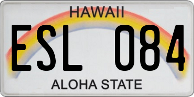 HI license plate ESL084