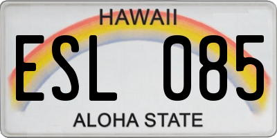 HI license plate ESL085