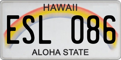 HI license plate ESL086