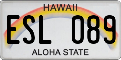 HI license plate ESL089