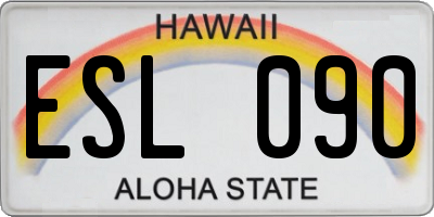 HI license plate ESL090