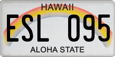 HI license plate ESL095