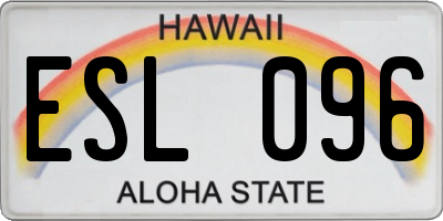 HI license plate ESL096