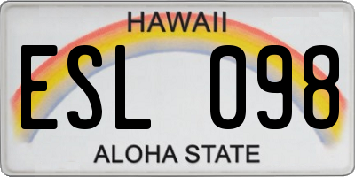 HI license plate ESL098