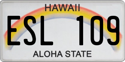 HI license plate ESL109