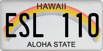 HI license plate ESL110