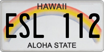 HI license plate ESL112