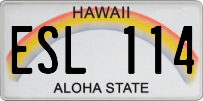 HI license plate ESL114