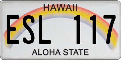 HI license plate ESL117