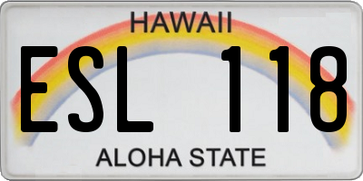 HI license plate ESL118