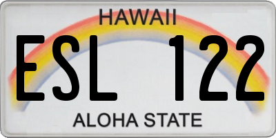HI license plate ESL122