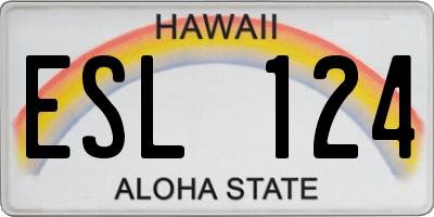 HI license plate ESL124