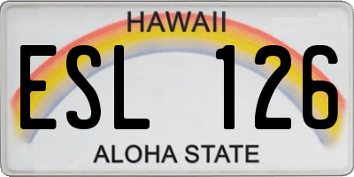 HI license plate ESL126