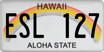 HI license plate ESL127