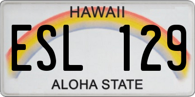 HI license plate ESL129
