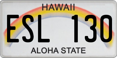 HI license plate ESL130
