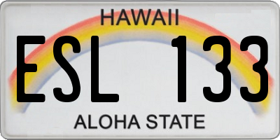 HI license plate ESL133