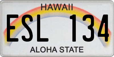 HI license plate ESL134