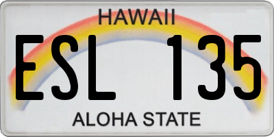 HI license plate ESL135