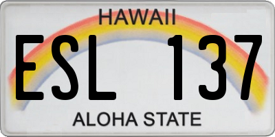 HI license plate ESL137