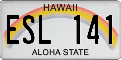 HI license plate ESL141