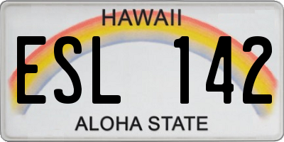HI license plate ESL142