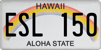 HI license plate ESL150