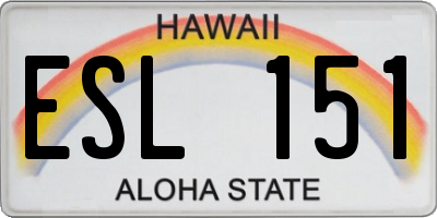 HI license plate ESL151