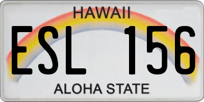 HI license plate ESL156