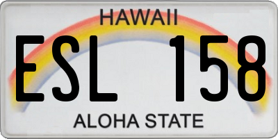 HI license plate ESL158