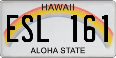 HI license plate ESL161