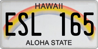 HI license plate ESL165