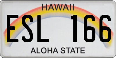 HI license plate ESL166