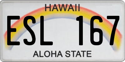 HI license plate ESL167