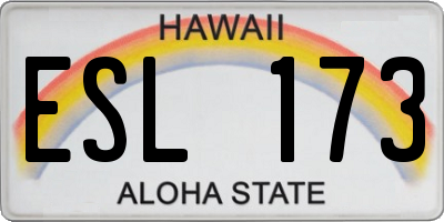 HI license plate ESL173