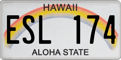 HI license plate ESL174