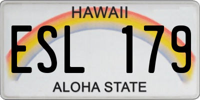 HI license plate ESL179