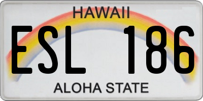 HI license plate ESL186