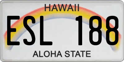 HI license plate ESL188