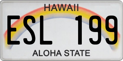 HI license plate ESL199