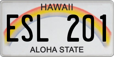 HI license plate ESL201