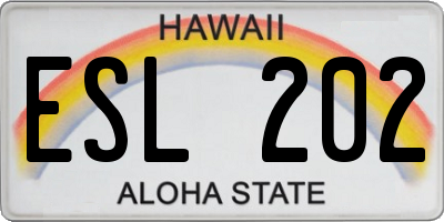 HI license plate ESL202