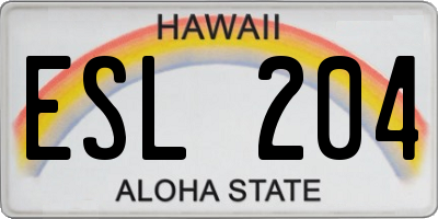 HI license plate ESL204