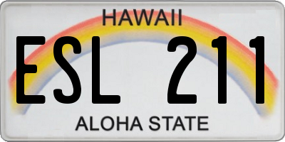 HI license plate ESL211