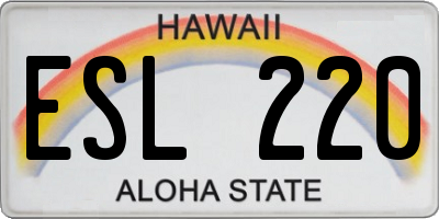 HI license plate ESL220