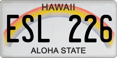 HI license plate ESL226