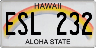 HI license plate ESL232